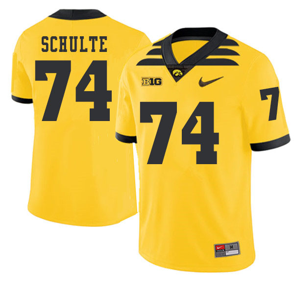 2019 Men #74 Austin Schulte Iowa Hawkeyes College Football Alternate Jerseys Sale-Gold